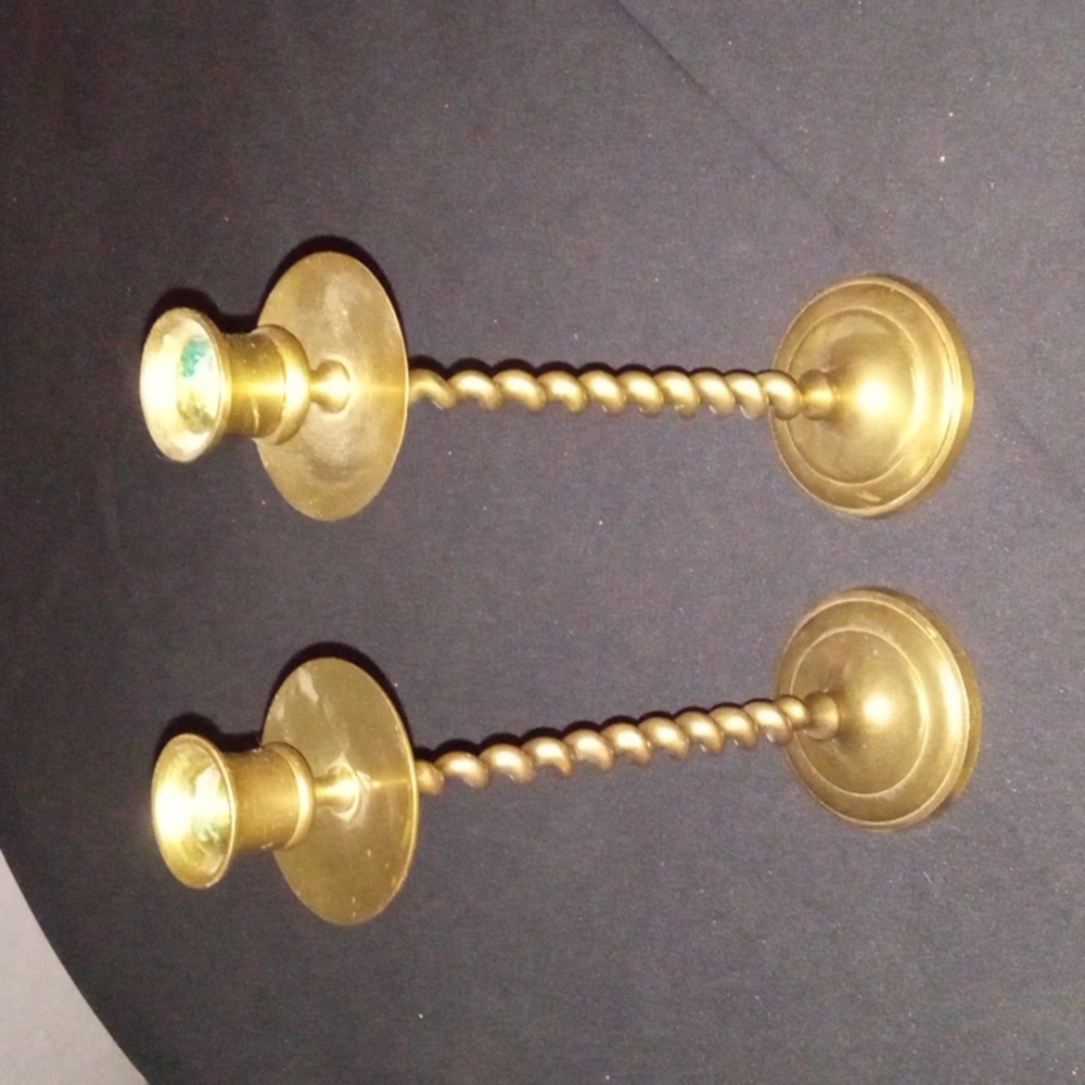 Vintage solid brass candle holders